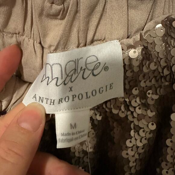 Mare Mare x Anthropologie Calliope Gold Sequined Midi Dress Medium NEW - Picture 8 of 13